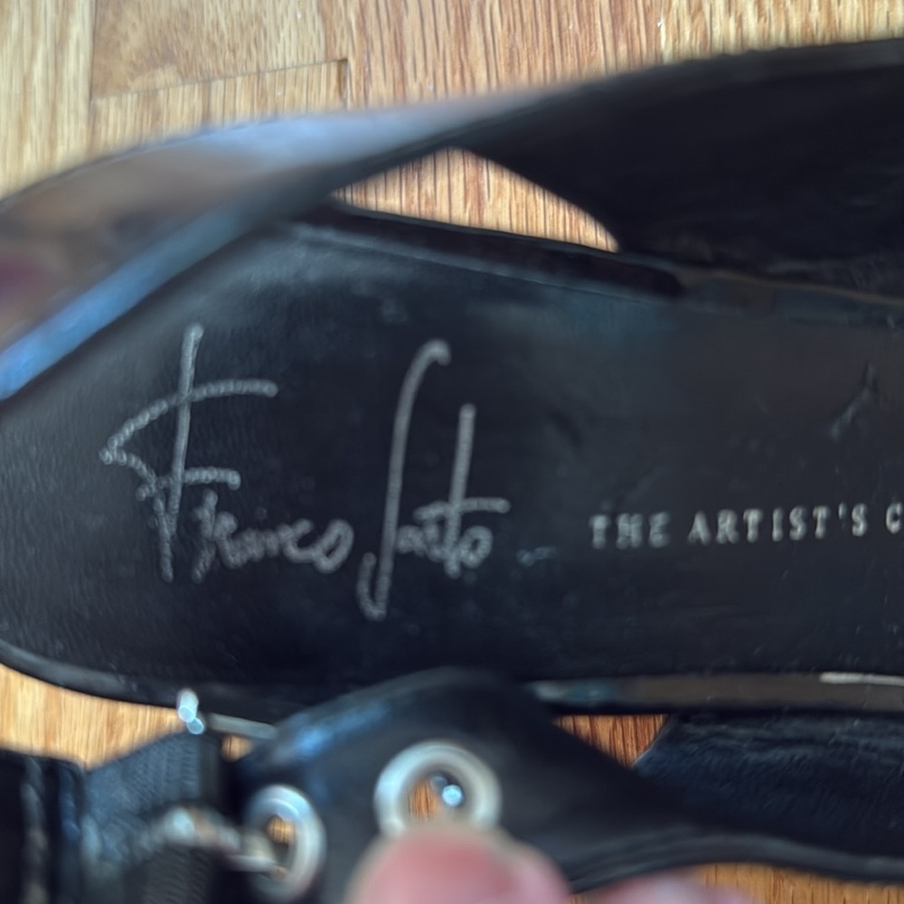 Franco Sarto Black Platform Shoes with Silver Buckle (6) - Picture 3 of 7